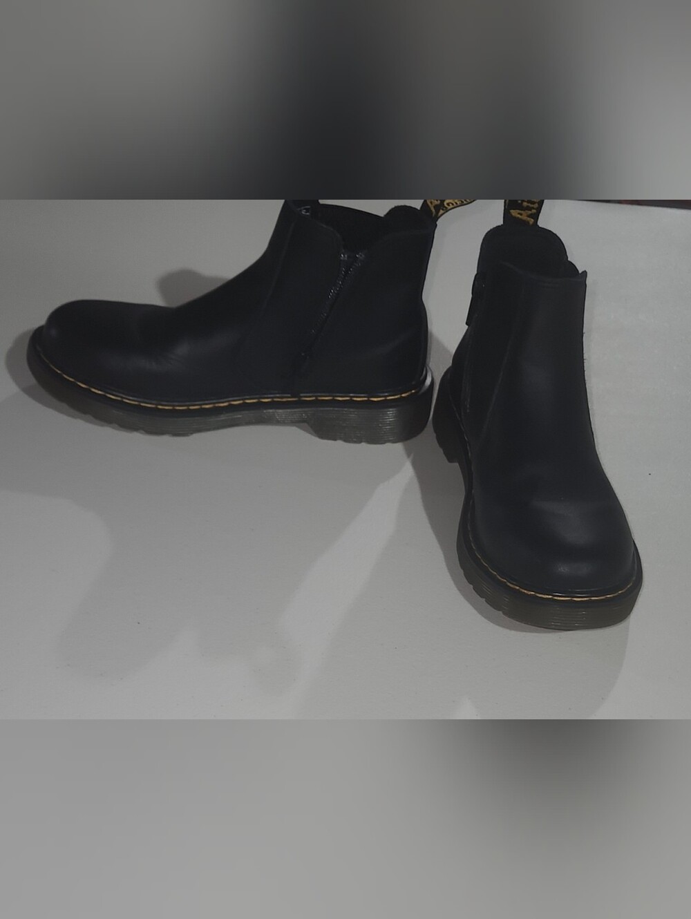 Dr. Martens Kids AirWair With Yellow Stitching Size 2 Toddler - Picture 4 of 9
